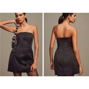Anthropologie Black Strapless Mini Dress
